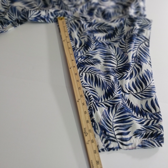 Emily Daniels Size L Leaf Print Cotton Pants - Picture 7 of 9